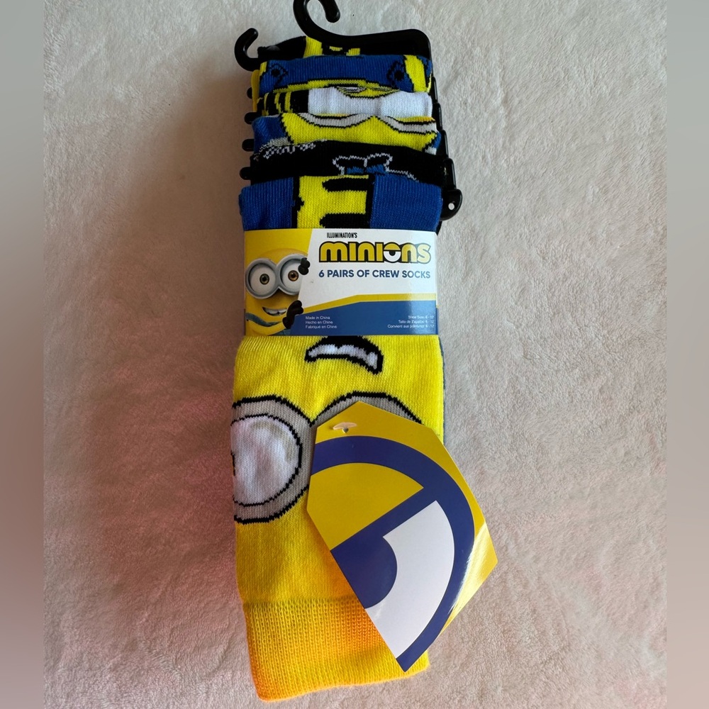 Yellow and Blue Minions Crew Socks